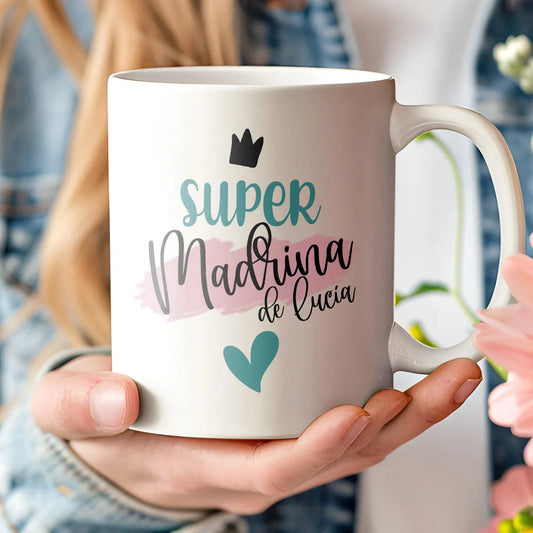 Taza personalizada con nombre como regalo original para madrina- De moi a toi