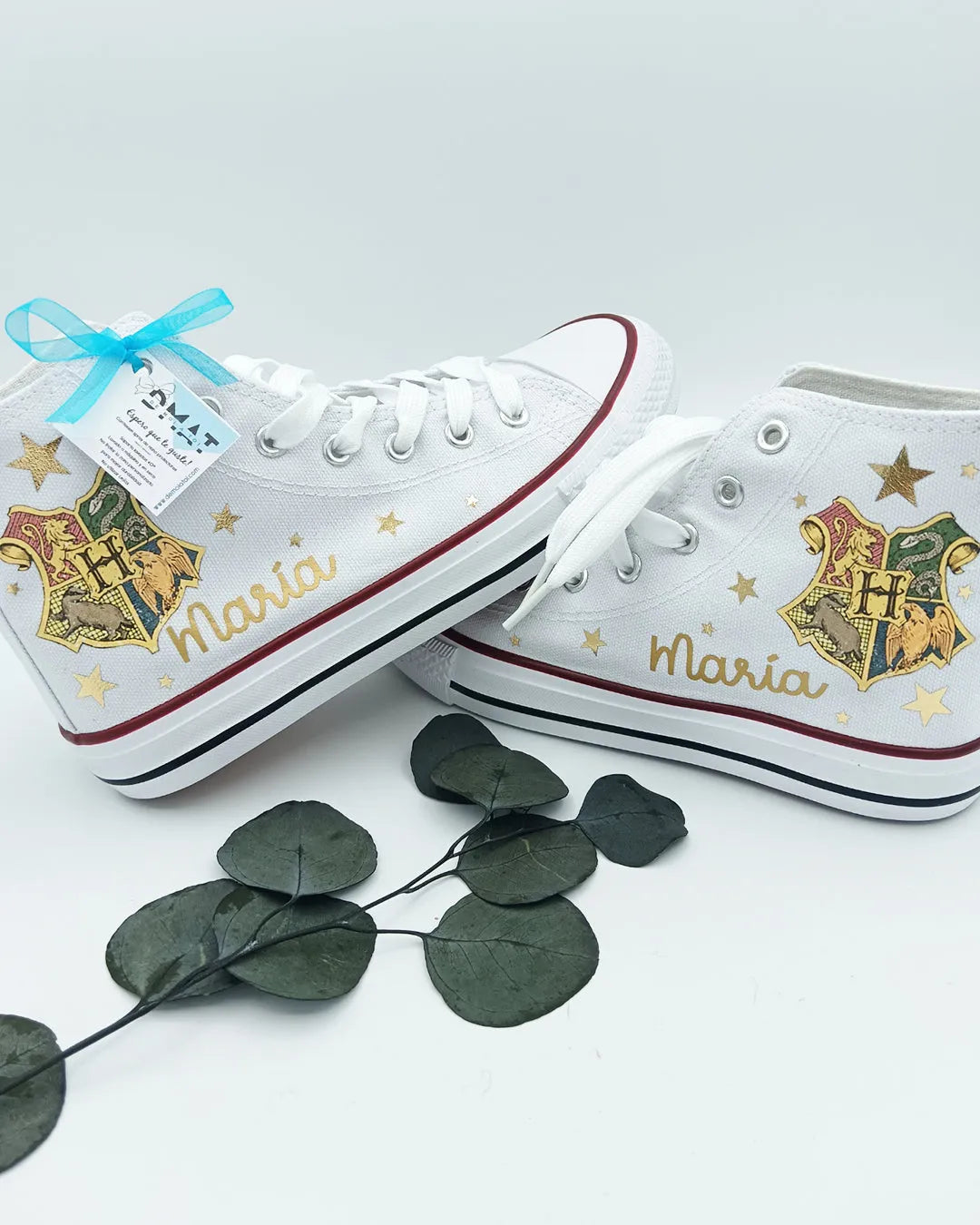Zapatillas personalizadas con nombre y escudo harry potter