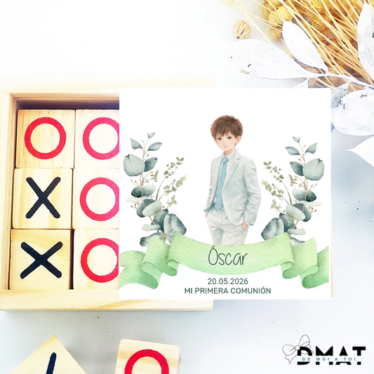 Recuerdo de comunión personalizado con dibujo editable para invitados