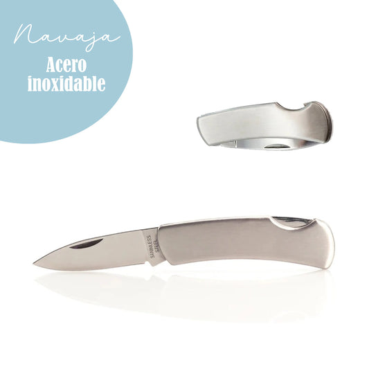 Navaja de acero inoxidable con bloqueo de seguridad
