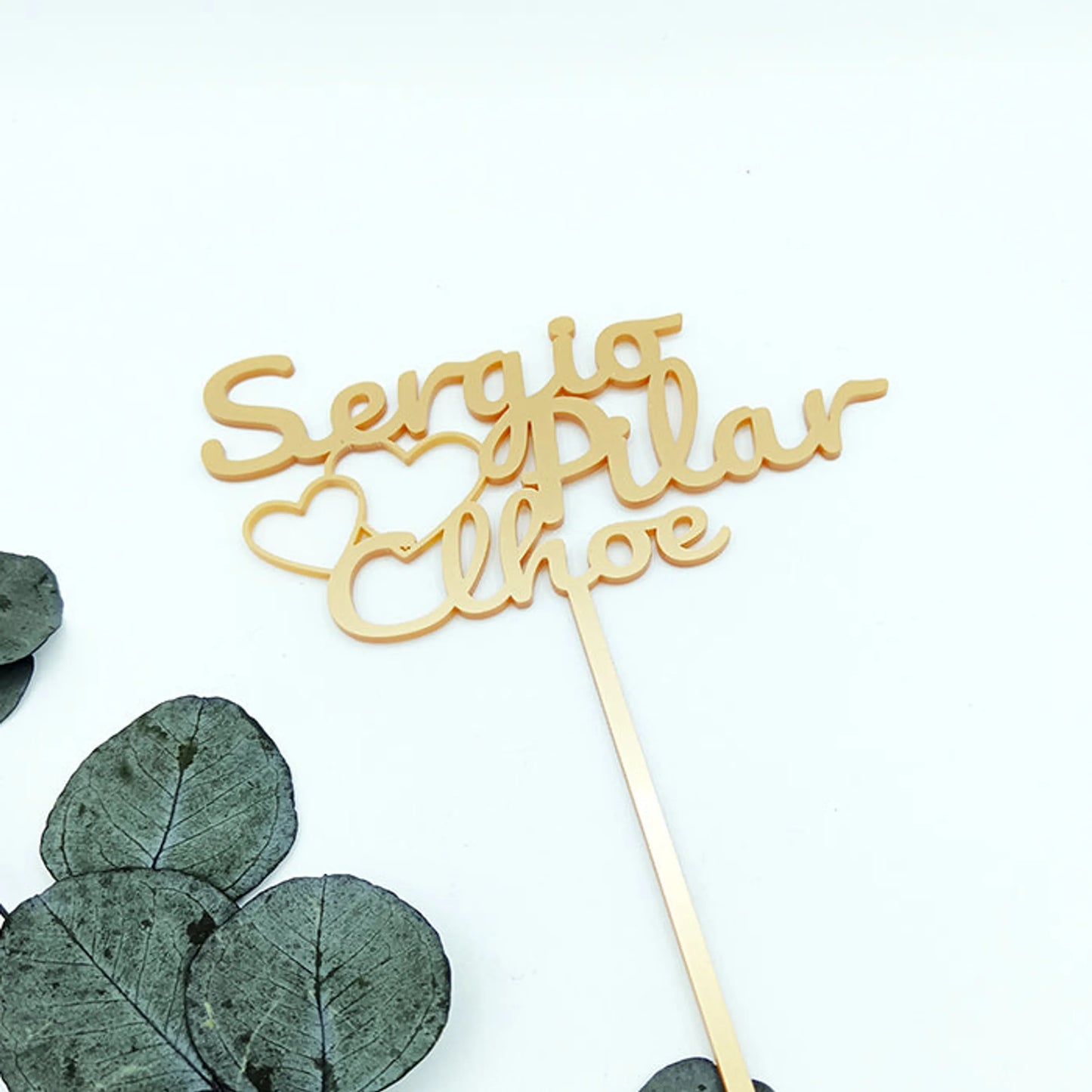 Topper tarta de boda con nombres tallados - De moi à toi