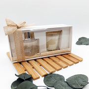 Pack de vela y mikado con lazo de yute, detalle original para invitados.