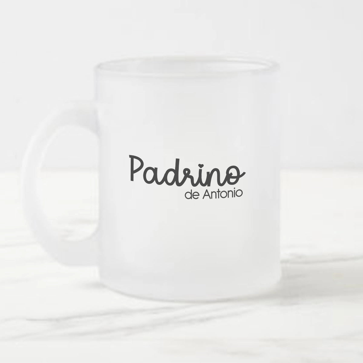 Taza de cristal personalizada para padrino de bautizo - de moi a toi