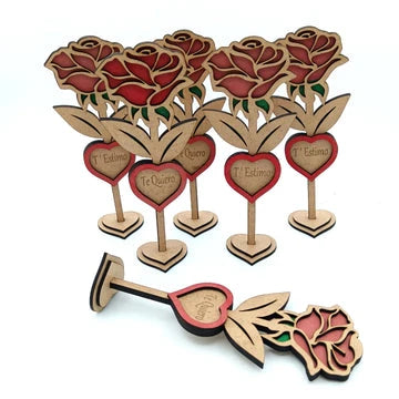 Rosa de Sant Jordi de madera pintada a mano