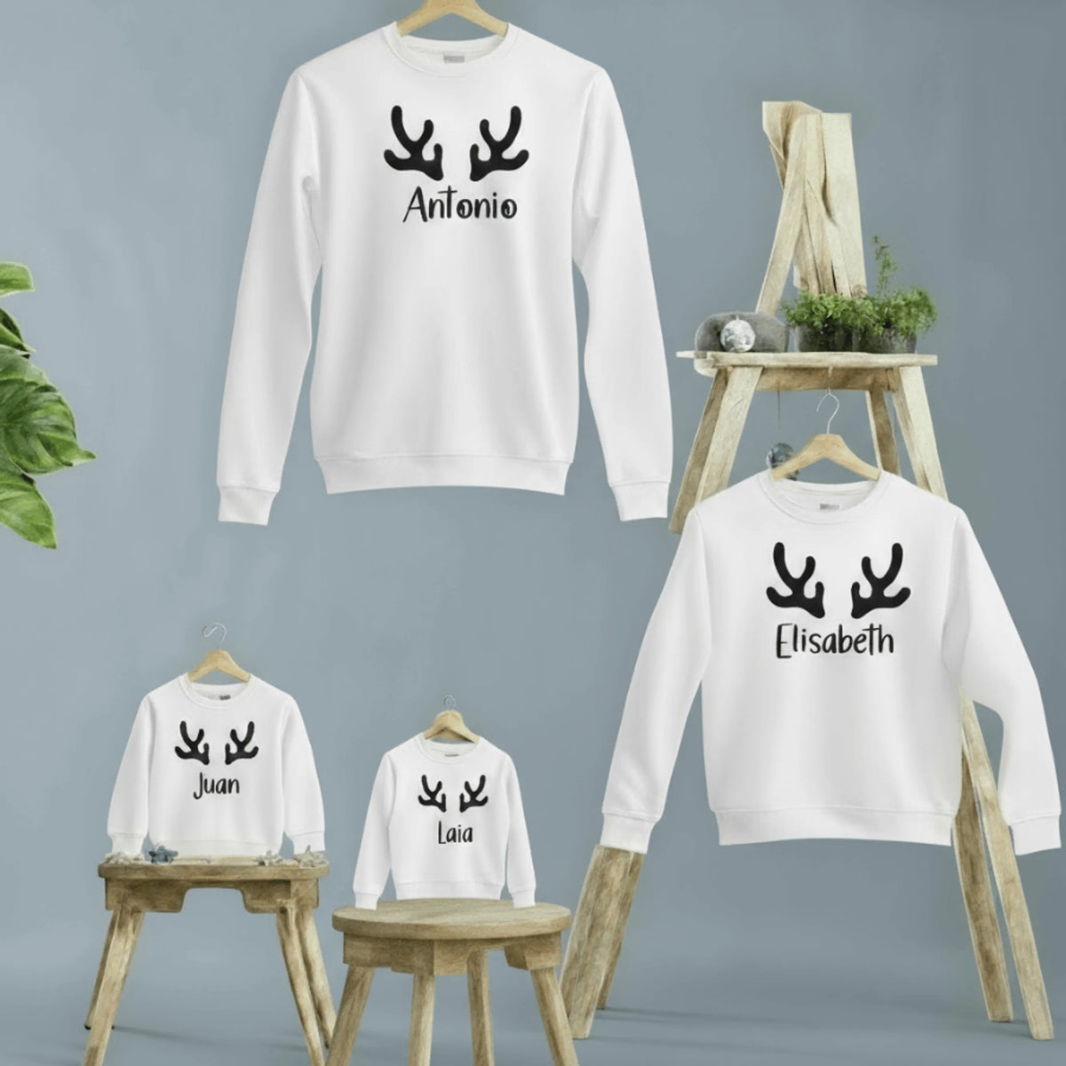 Sudaderas personalizadas adulto e infantil · diseño reno · De Moi à Toi