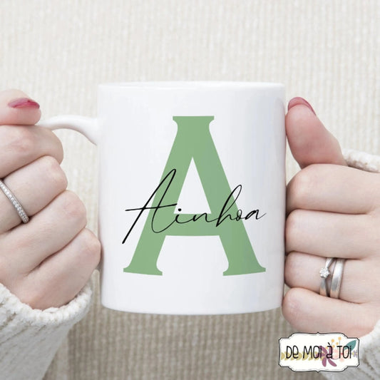 Taza con Inicial y nombre - Regalo original personalizado - DE MOI À TOI
