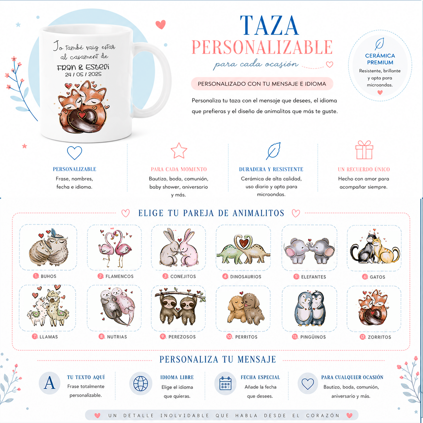 Taza Personalizada yo estuve «Animalitos» | Regalo Bebé, Embarazada, Boda y Bautizo