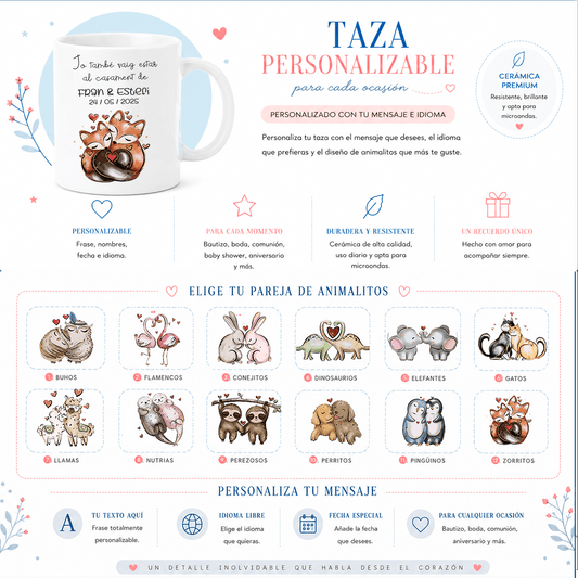 Taza Personalizada yo estuve «Animalitos» | Regalo Bebé, Embarazada, Boda y Bautizo