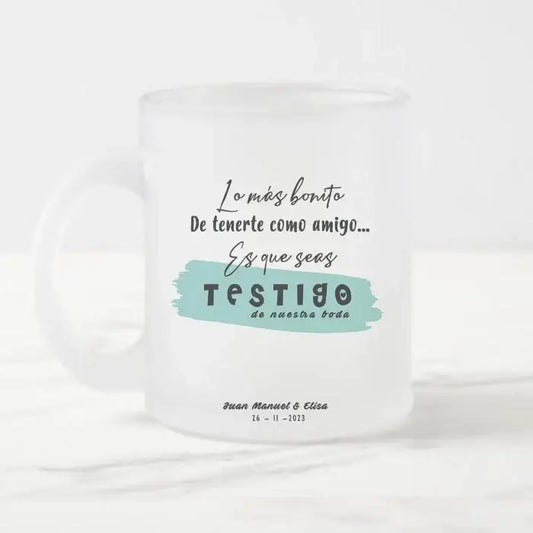 Regalo personalizado para testigo de boda con dedicatoria original para amigo