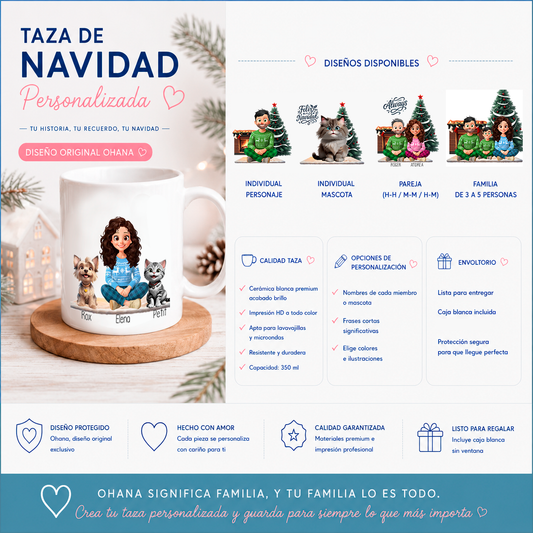 tazas personalizadas para regalar en navidad para parejas, amigos, mascota o familia