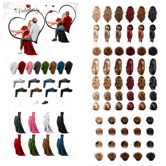 Cliparts enamorados editable online para ilustraciones originales