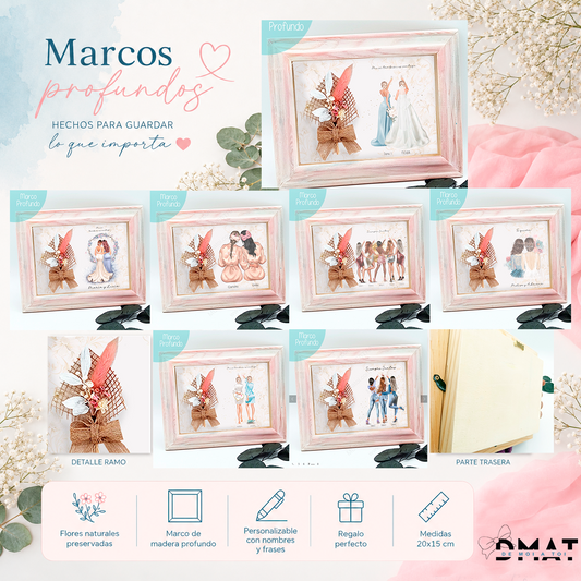 Diseños de ilustraciones personalizadas para damas de honor