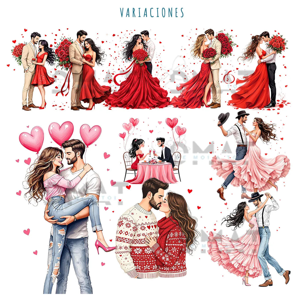 Regalos originales para parejas de san Valentín con ilustraciones personalizadas