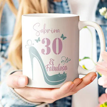 Taza personalizada con edad y frase divertida, regalo original para cumpleaños de mujeres - De moi a toi