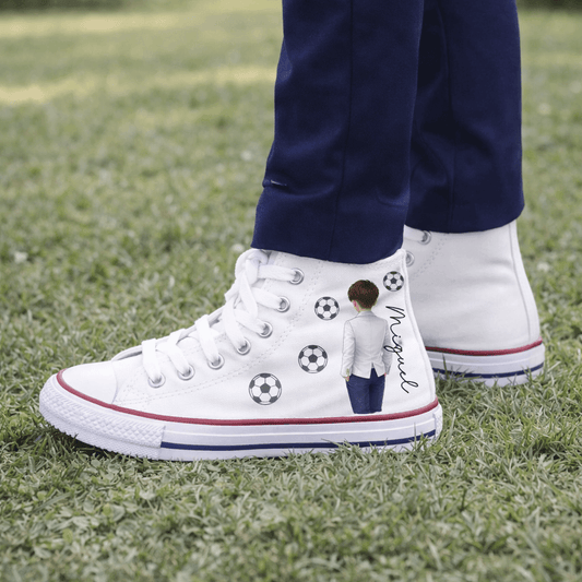 Regalo original niño zapatillas personalizadas diseño futbol