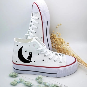 Zapatillas personalizadas lona - Love Moon - Regalo original personalizado - DE MOI À TOI