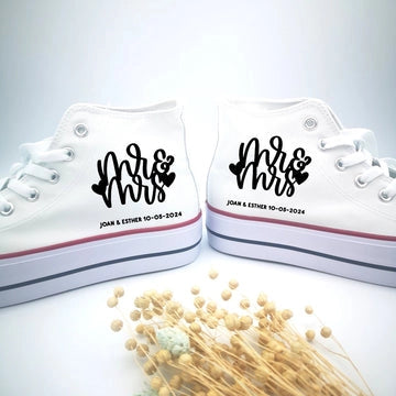 Zapatillas personalizadas - Mr&Mrs Lettering (H&M) - Regalo original personalizado - DE MOI À TOI