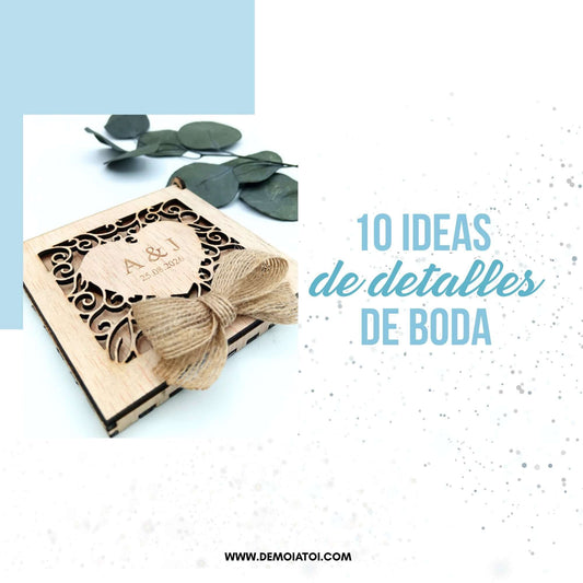Detalle de boda elegante con grabado personalizado para invitados