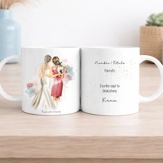 Taza personalizada con ilustración, nombre y dedicatoria