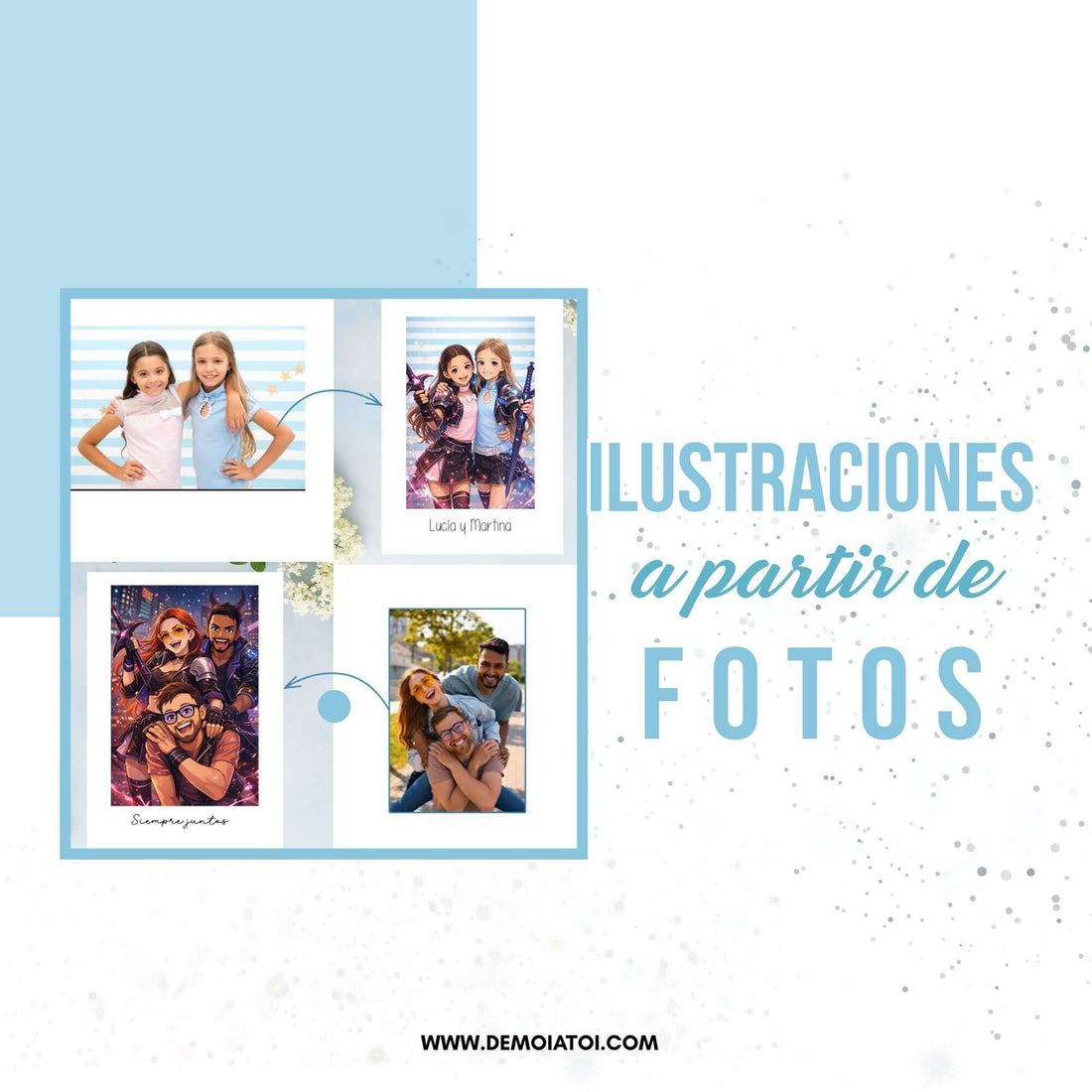 ilustración personalizada manual a partir de foto ejemplo