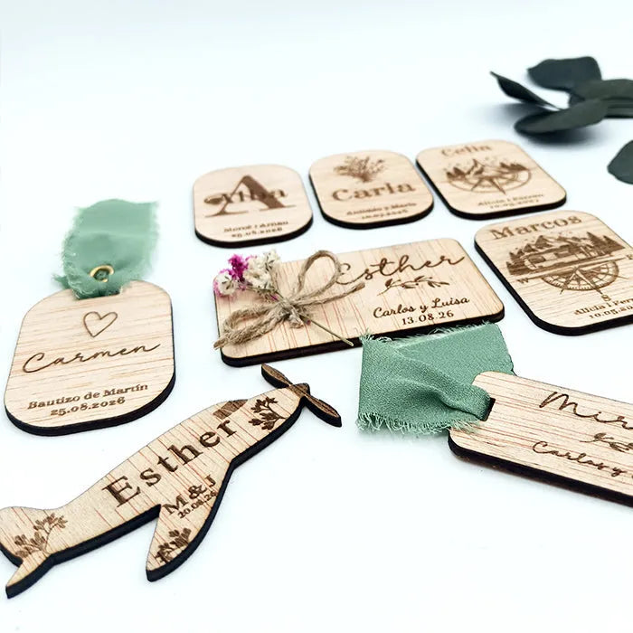 Marcasitios personalizados para bodas, bautizos y comuniones