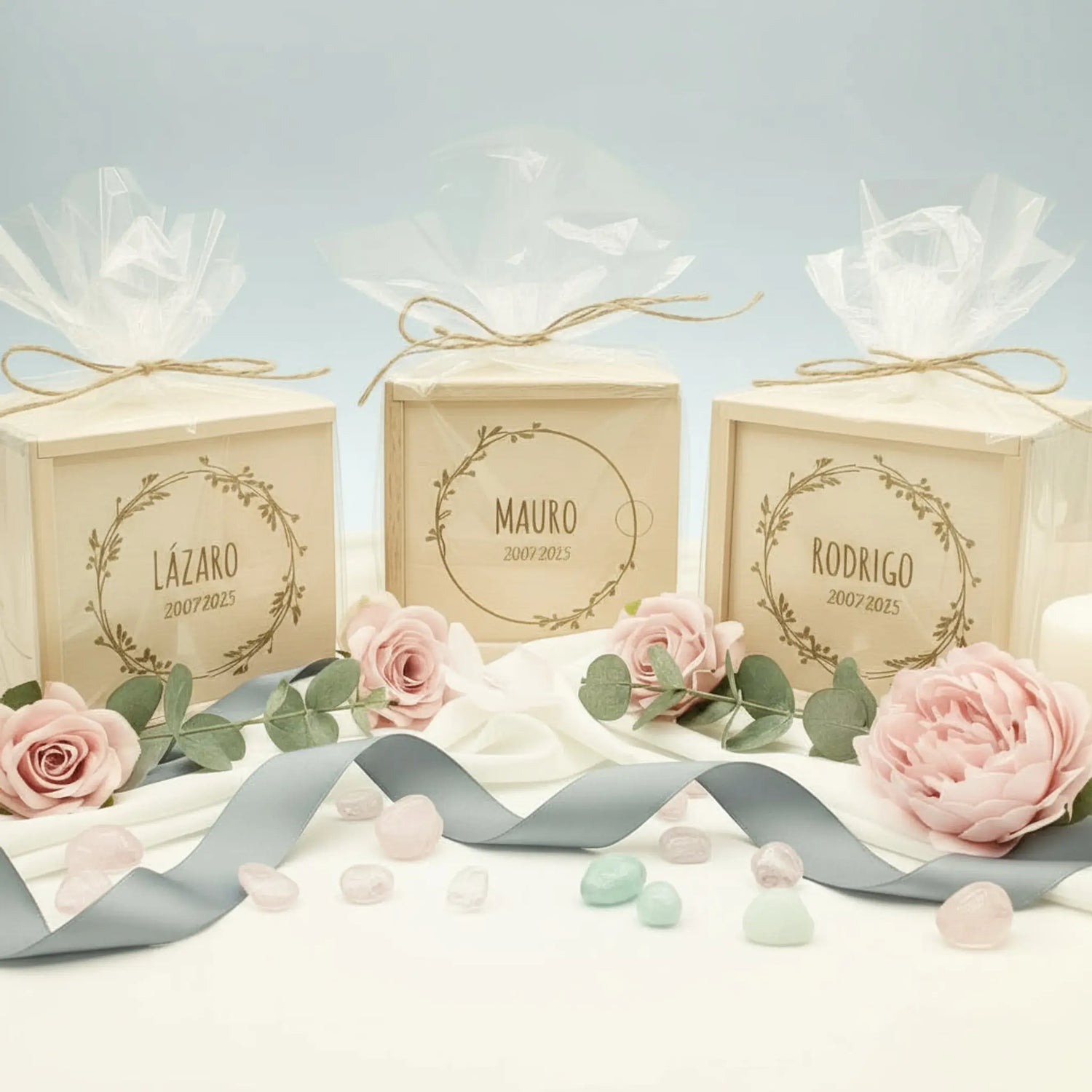 3 en raya de madera personalizado para bodas, bautizos y comuniones - Detalle original para invitados