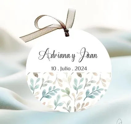 Tarjeta personalizada para regalo de boda con nombre y fecha