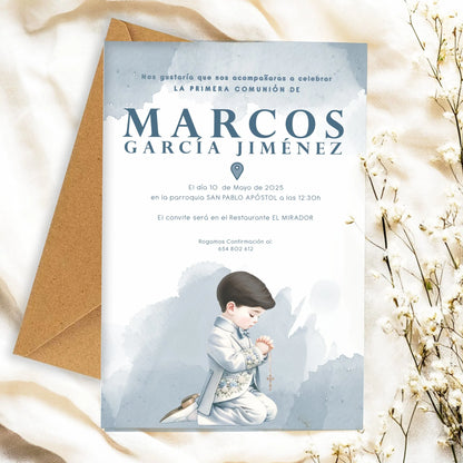 Invitación celebración niño - Acuarela