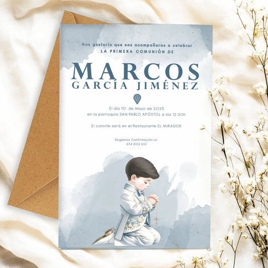 Invitación celebración niño - Acuarela