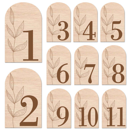 Meseros de Boda Madera Personalizados Diseño Botánico