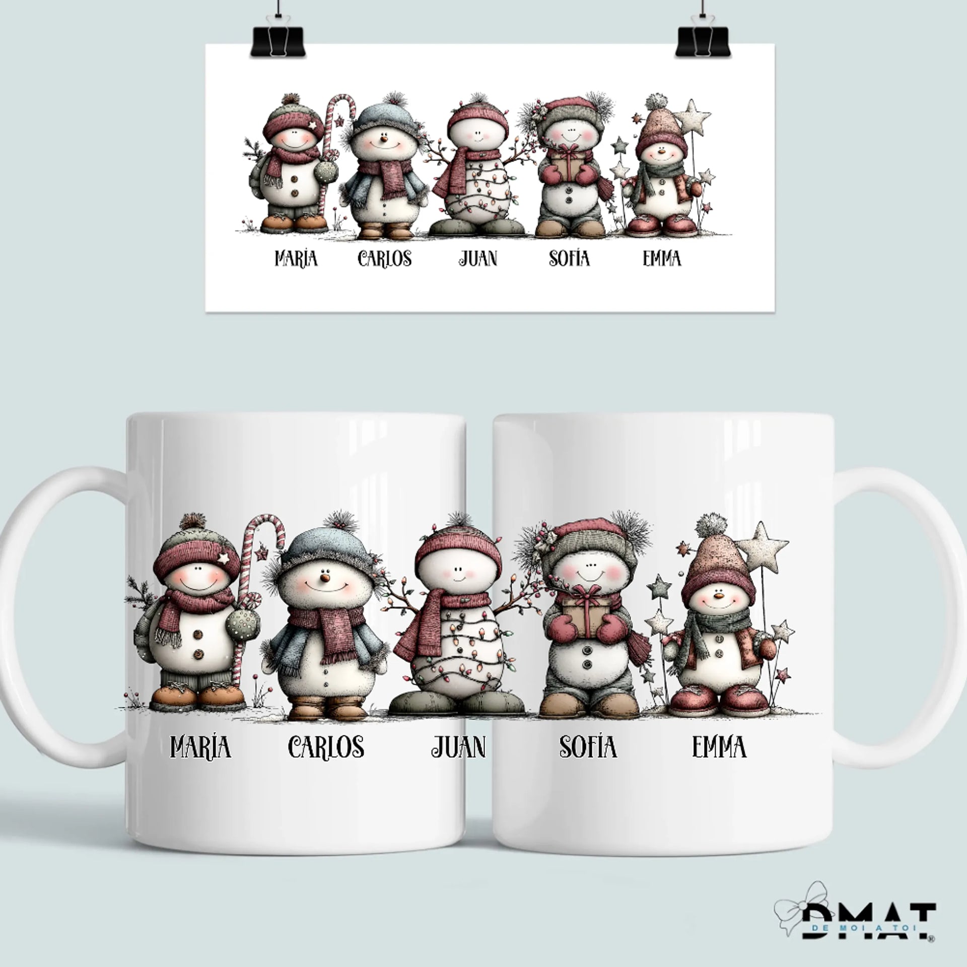 taza personalizada muñeco de nieve – colección Whimsical – De moi à toi