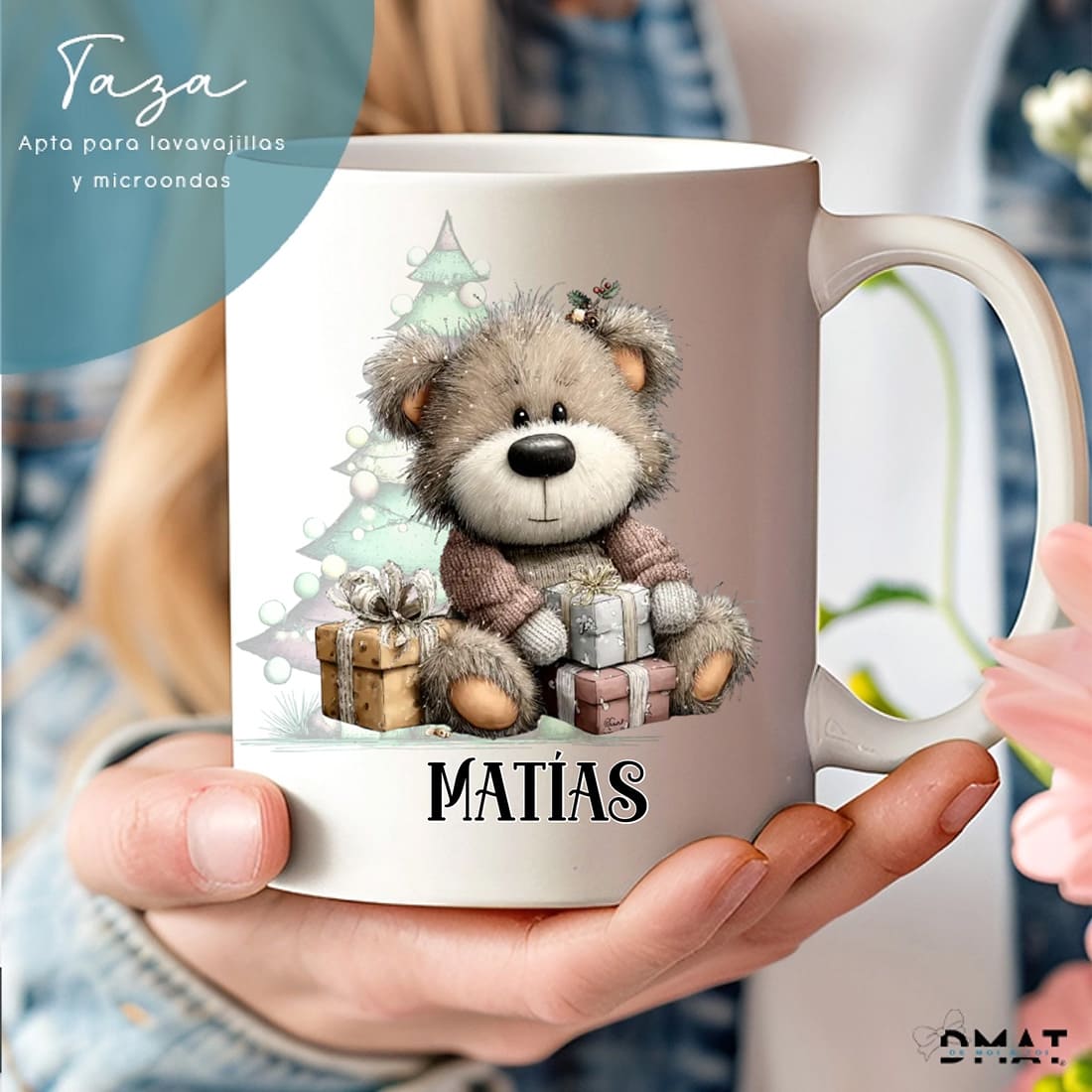 taza personalizada de navidad con nombre y dibujo personalizado - Demoiaoti