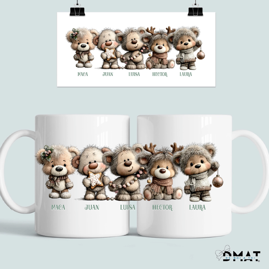  taza personalizada ositos navideños – regalo en grupo – De moi à toi