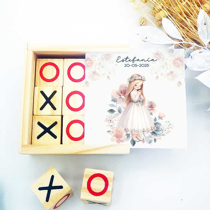 Juegos de madera personalizados para invitados de comunión con diseño original - de moi a toi