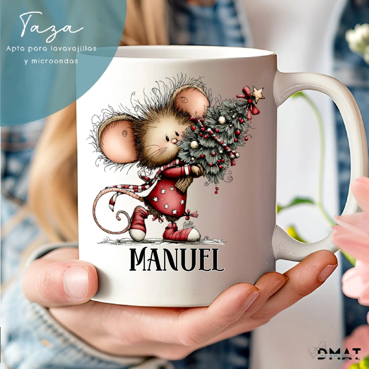 taza personalizada ratoncitos navideños – colección exclusiva De moi à toi