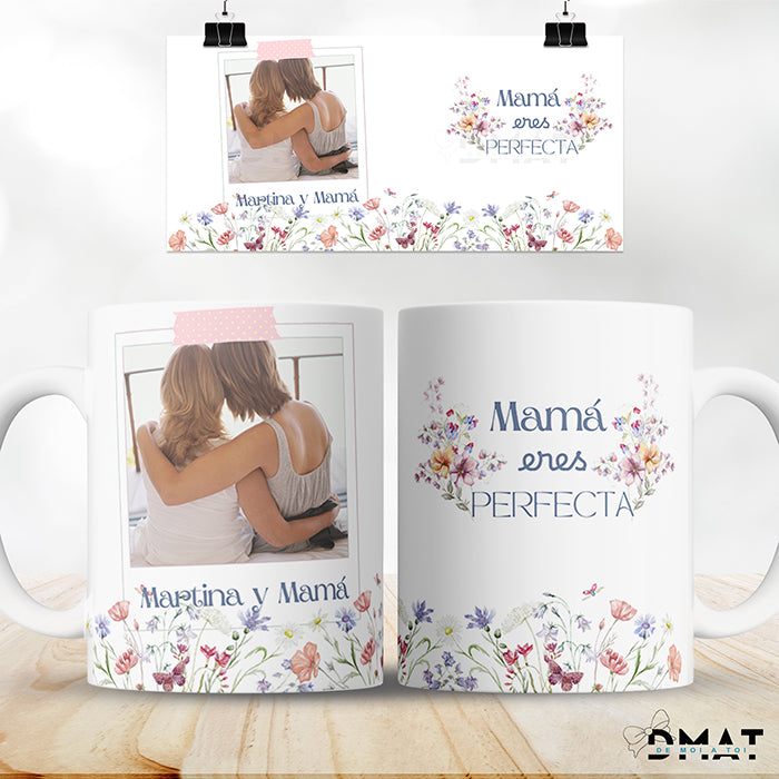 Taza personalizada Día de la Madre con foto y mensaje