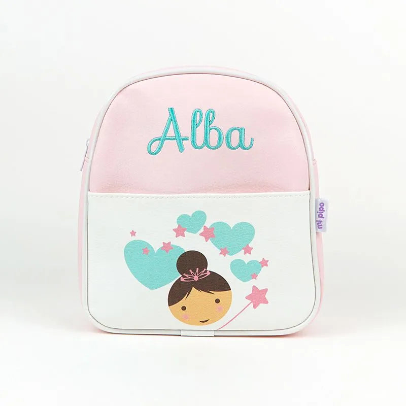 Mochila infantil para guardería con nombre par aniña - La vuelta al cole - De moi à toi