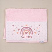 Toalla personalizada con nombre para bebé recién nacido.