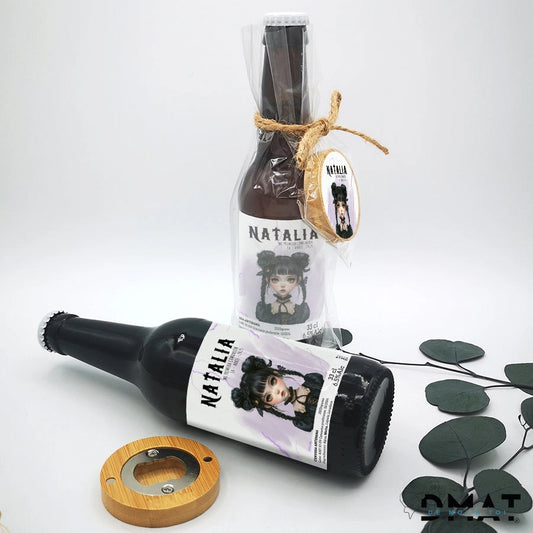 Cerveza artesana para regalar a invitados de comunión temática Miércoles - De moi a toi