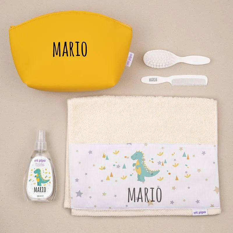 Set de regalo personalizado con nombre para bebé, detalle inolvidable.