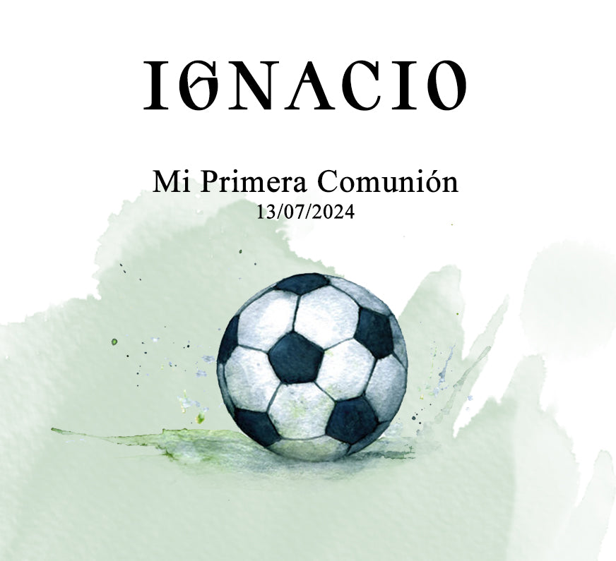 Regalos de comunión personalizados con temática futbol - de moi a toi