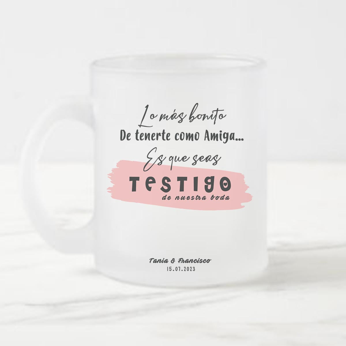 Regalo personalizado para testigo de boda   - Taza de cristal original para regalar - de moi a toi