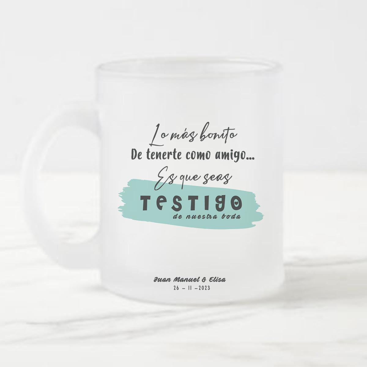 Regalo personalizado para testigo de boda   - Taza de cristal original para regalar - de moi a toi