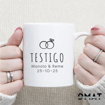Taza para regalar a testigo de boda - De moi a toi