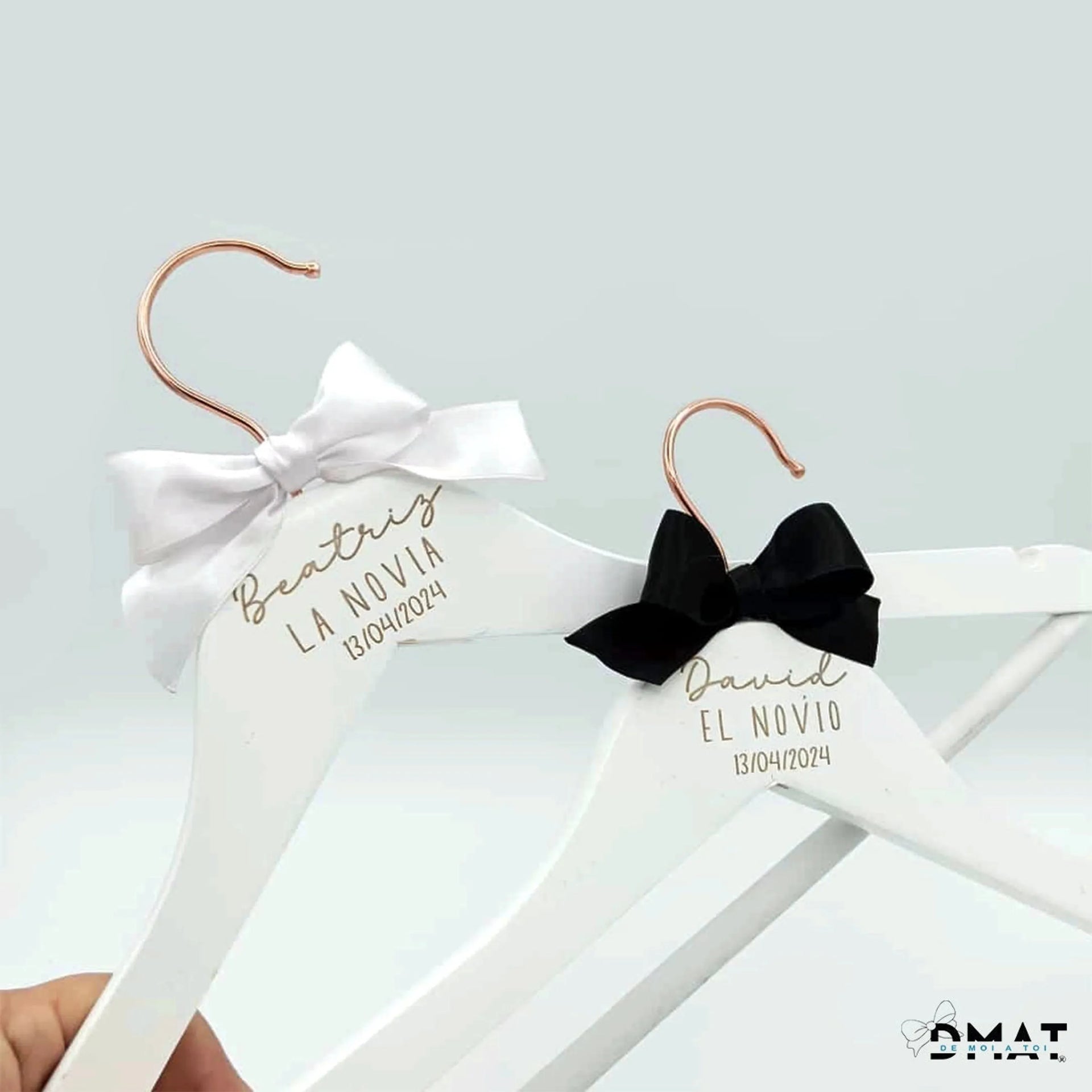Pack de perchas de boda grabada a láser - de moi a toi