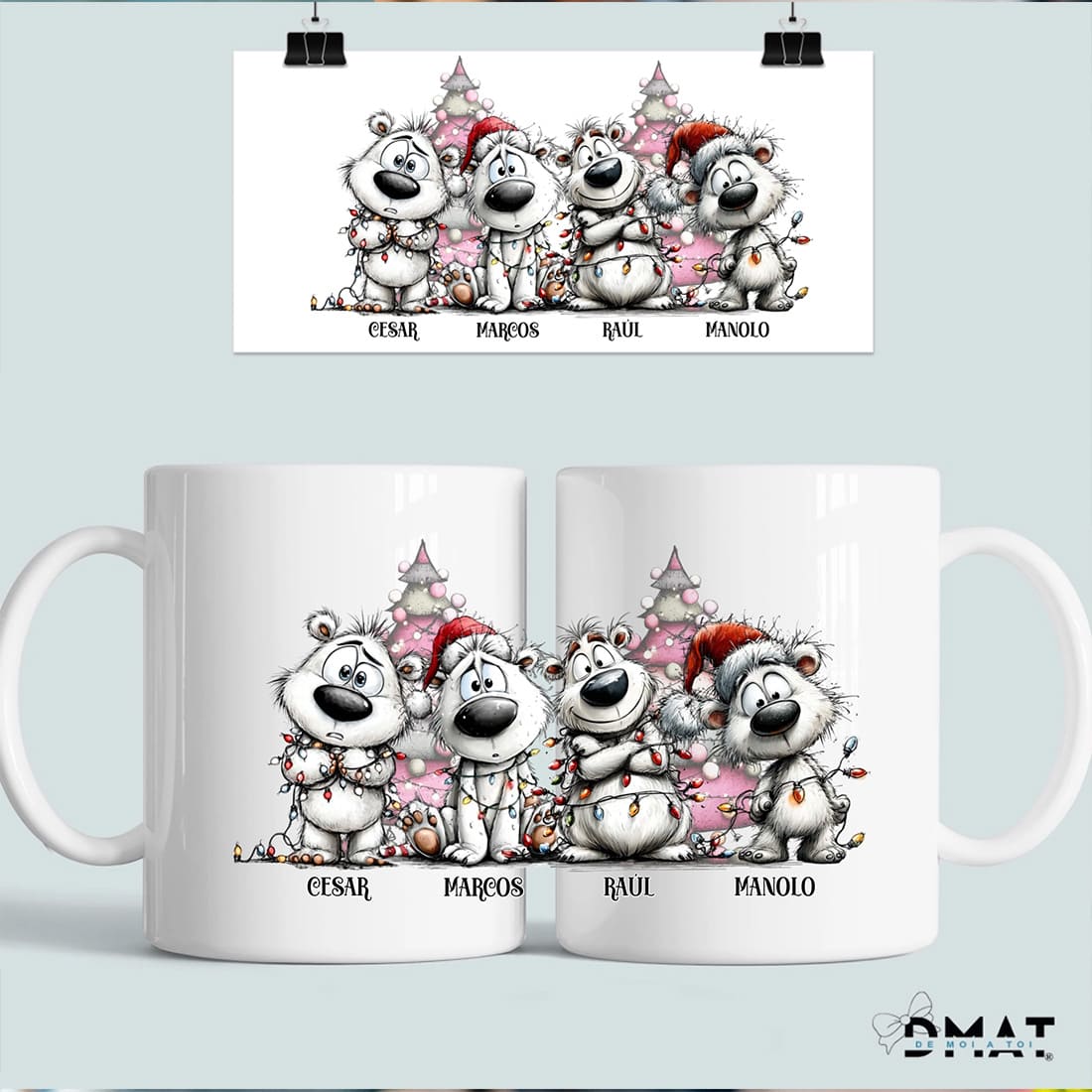 taza personalizada osos polares navideños – regalo en grupo – De moi à toi
