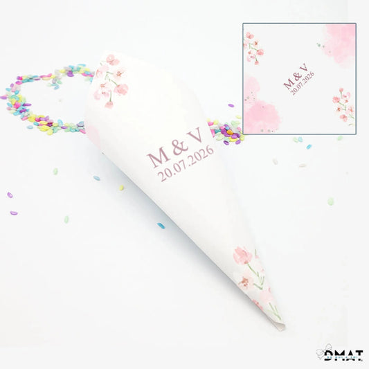 conos de papel para arroz o confetti boda romántica