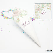 conos de confeti personalizados para boda