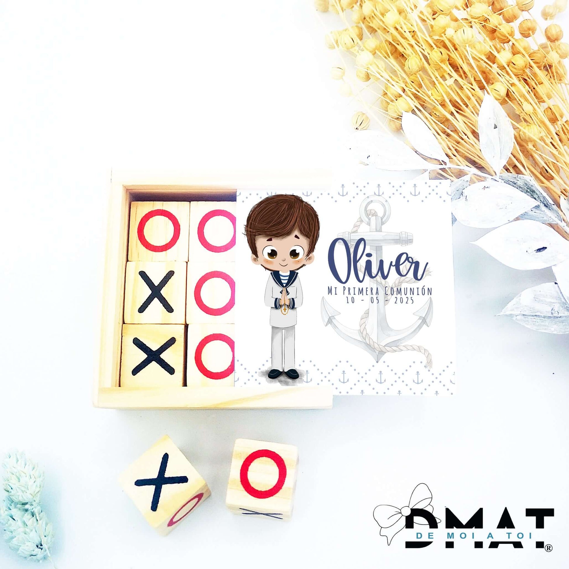 Detalles de invitados de comunión con diseño marinero
