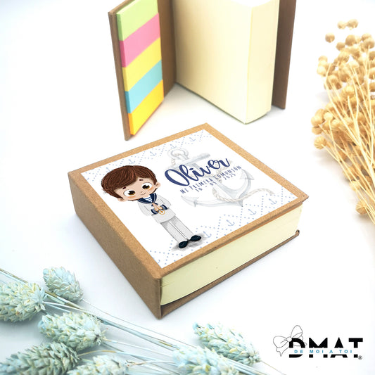 Bloc de notas marinero personalizado para comunión